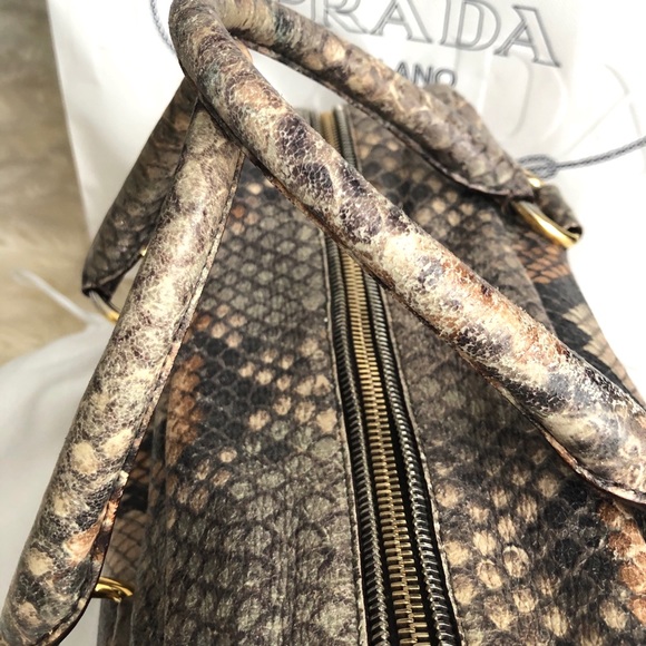 Authentic Prada Natural Snake Print Cervo Luxe Bag - Picture 4 of 6